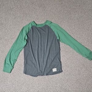 Gap Kids Green and Gray Boy Raglan Long Sleeve Shirt Size L ( 10)